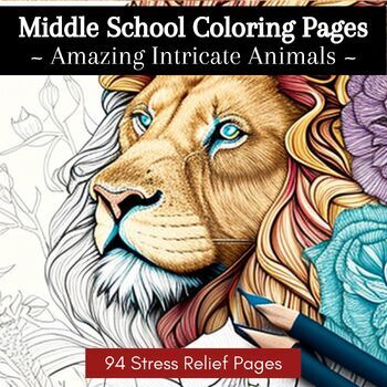 Preview of Middle School Coloring Pages - Calming Activities for Middle Schoolers