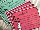 Middle School Common Core ELA Standards Display Cards / Po