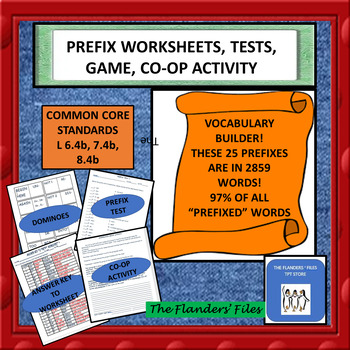 Preview of PREFIX WORKSHEETS, TESTS, GAME, CO-OP ACTIVITY,