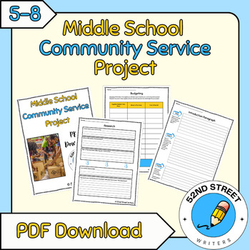 Preview of Middle School Community Service Project - Writing Project No Prep