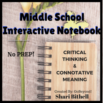Preview of Middle School Connotative Meaning Interactive Notebooks - No Prep!