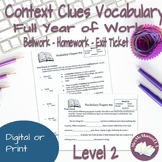 Middle School Context Clues - Level 2 Vocabulary Full Year