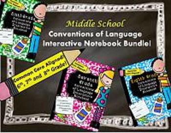 Preview of Middle School Conventions of Language Interactive Notebook BUNDLE!!