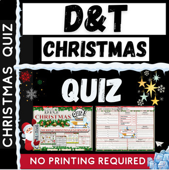 Preview of Middle School D&T Christmas Quiz