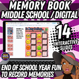 Middle School DIGITAL Memory Book: End of School Year Activity