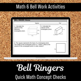 14 Middle School Daily Math Bell Work | Bell Ringer Activi