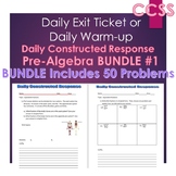 Middle School Daily Math Exit Slip/Warm-Up: PRE-ALGEBRA BUNDLE