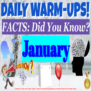 Preview of Middle and High School History English Facts Of The Day Activity January Winter