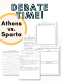Middle School Debate Project: Ancient Greece- Athens vs. Sparta!