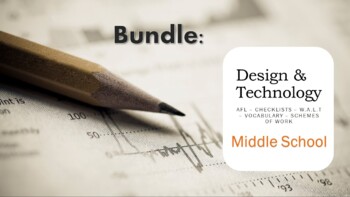 Preview of Bundle: Middle School Design & Technology: AFL Checklist and Vocabulary T1-3