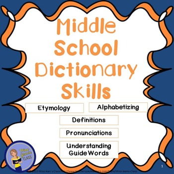 Preview of Middle School Dictionary Skills - Notes and Practice