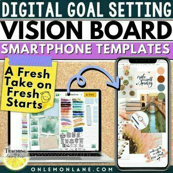 Student Vision Board Clip Art Activity, New Year's Goal Setting