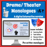 Middle School Drama Monologue Google Slides Lesson/Scripts/Quiz