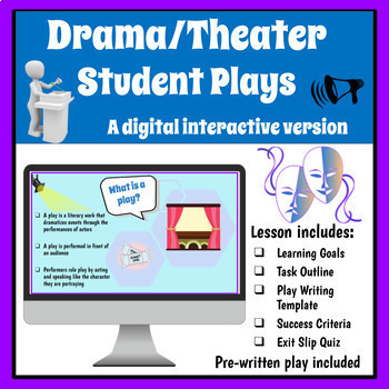 Preview of Middle School Drama/Theater Student Play Interactive Slides
