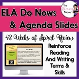 Middle School ELA Bell Ringers & Agenda Slides - 42 Weeks