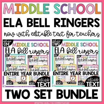 Preview of Middle School ELA Bell Ringers Bundle for Grammar Root Words and Review