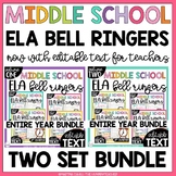 Middle School ELA Bell Ringers Bundle for Grammar Root Wor