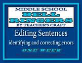 Middle School ELA Bell Ringers - Editing Sentences