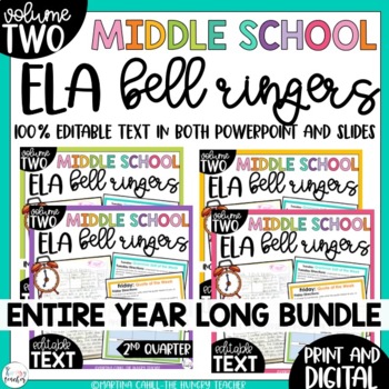Preview of Middle School ELA Bell Ringers Volume Two Grammar Root Words | Digital Bundle