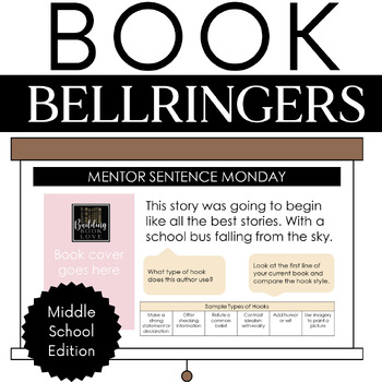 Preview of Middle School ELA Bellringers: Mentor, Grammar, First Chapter Friday, Test Prep