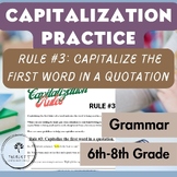 Middle School ELA Capitalization Rules Practice Worksheet 