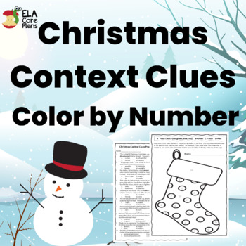 Preview of Middle School ELA Color by Number Activity ~ Context Clues
