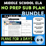 Middle School ELA: Emergency Sub Plan BUNDLE | Text Analys