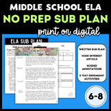 Middle School ELA: Emergency Sub Plan #1 | High-Interest I