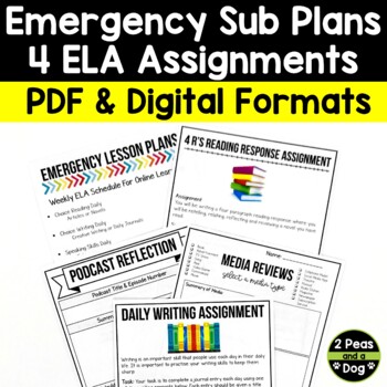 Preview of Middle School ELA Emergency Sub Plans