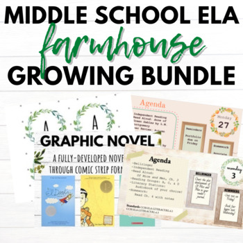 Preview of Middle School ELA Farmhouse - GROWING BUNDLE