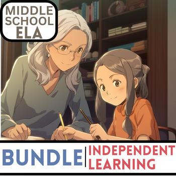 Preview of Middle School ELA Independent Learning Bundle for Teachers - Build Skill Mastery