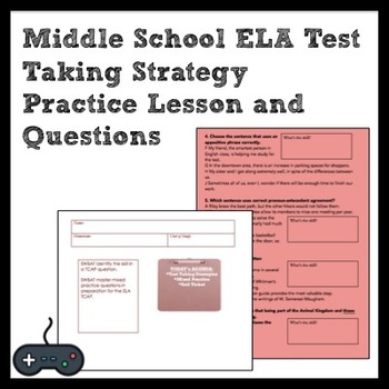 Preview of Middle School ELA Multiple-Choice Test Taking Strategy Practice