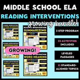 Middle School ELA Reading Interventions GROWING BUNDLE | G