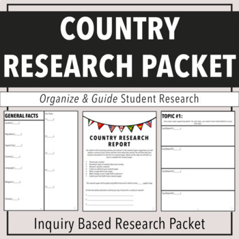 Preview of Middle School ELA Research Project | Country Research Paper