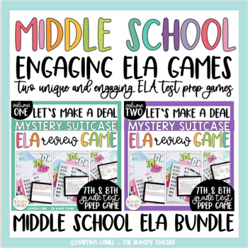 Preview of Middle School ELA Review Game for ELA Test Prep and Review 7th 8th | BUNDLE