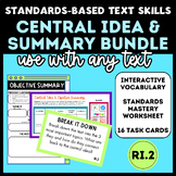 Middle School ELA: Standards-Based Central Idea & Summary 