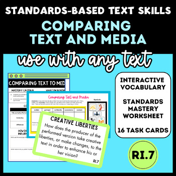 Preview of Middle School ELA: Standards-Based Comparing Text and Media BUNDLE, RI.7