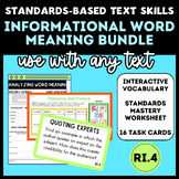 Middle School ELA: Standards-Based Informational Word Mean