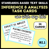 Middle School ELA: Standards-Based Task Cards | Inference 