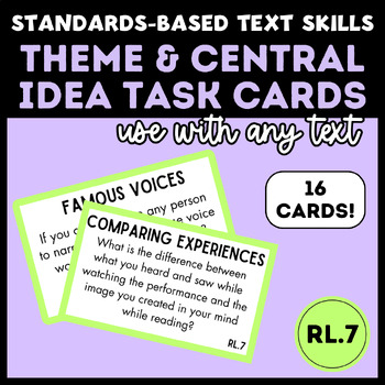 Preview of Middle School ELA: Standards-Based Task Cards | Comparing Text & Media RL.7