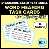 Middle School ELA Standards-Based Task Cards | Word Meanin