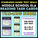 Middle School ELA: Standards-Based Task Cards YEAR-LONG Bu