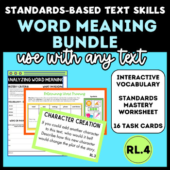 Preview of Middle School ELA: Standards-Based Word Meaning + Mood & Tone BUNDLE, RL.4