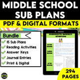Middle School ELA Sub Plans Bundle