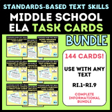 Middle School ELA Task Cards Complete Informational BUNDLE