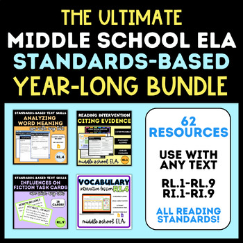 Preview of Middle School ELA: The ULTIMATE Standards-Based Classroom YEAR-LONG Bundle