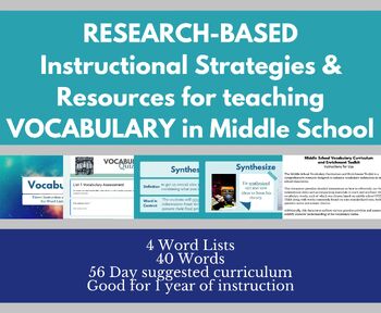 Preview of Middle School ELA Vocabulary Unit | Vocab Curriculum and Enrichment Toolkit