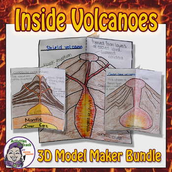 Preview of Middle School Earth Science: Volcanoes: 3D Foldable Model