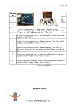 Preview of Middle School Electronics Circuits and Arduino Workshop Accompanying Sheets