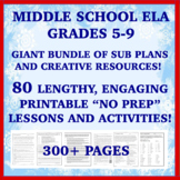 Middle School English "NO PREP" 80 Sub Resources and Indep